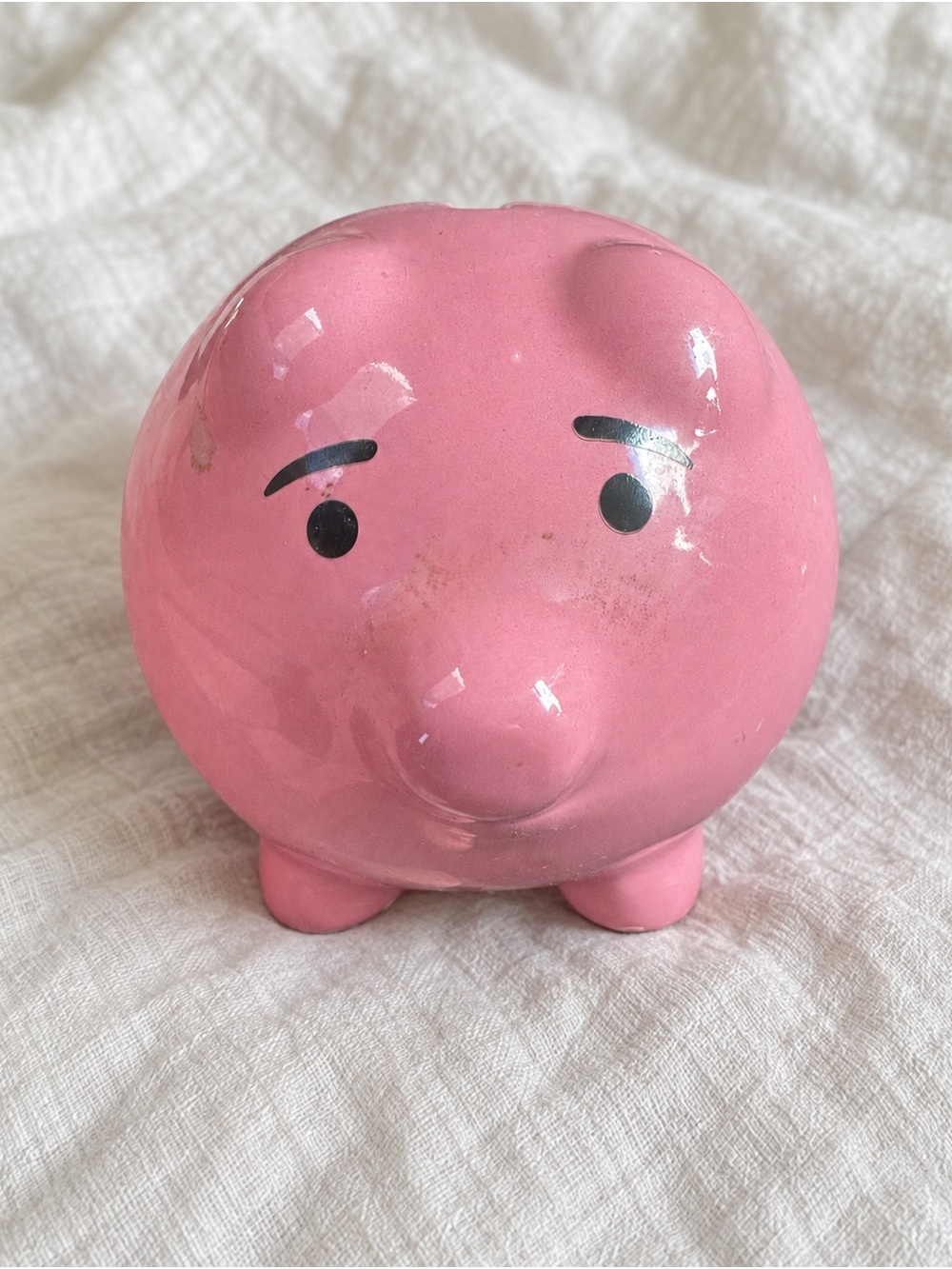 Pink Ceramic Piggy Bank - Cute Coin Bank